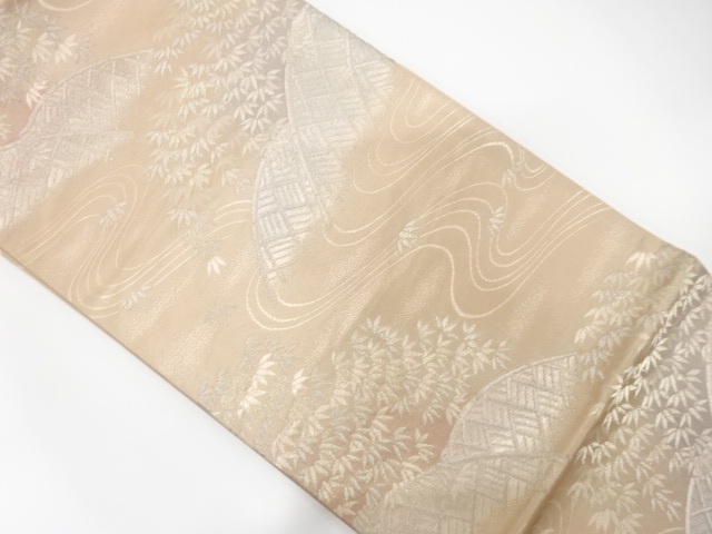 JAPANESE FUKURO OBI / WOVEN BAMBOO GRASS